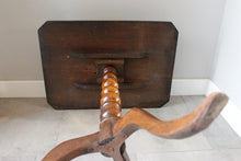 Load image into Gallery viewer, Antique Mahogany Bobbin Tripod Side Table
