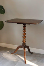 Load image into Gallery viewer, Antique Mahogany Bobbin Tripod Side Table
