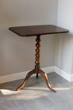 Load image into Gallery viewer, Antique Mahogany Bobbin Tripod Side Table
