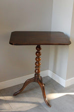 Load image into Gallery viewer, Antique Mahogany Bobbin Tripod Side Table
