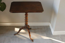 Load image into Gallery viewer, Antique Mahogany Bobbin Tripod Side Table
