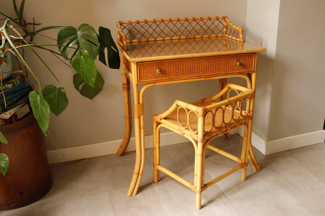 Bamboo & Cane Dressing Table / Desk josriches.co.uk