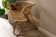 Load image into Gallery viewer, Compact vintage bamboo sofa boho style from josriches.co.uk
