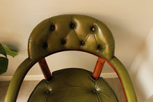 Load image into Gallery viewer, Green Leather Captain&#39;s Chair
