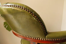 Load image into Gallery viewer, Green Leather Captain&#39;s Chair
