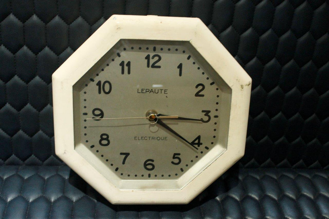 French Lepaute Industrial Hexagonal Wall Clock