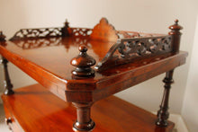 Load image into Gallery viewer, Antique Victorian Burr Walnut &amp; Inlaid Canterbury Whatnot With Drawer
