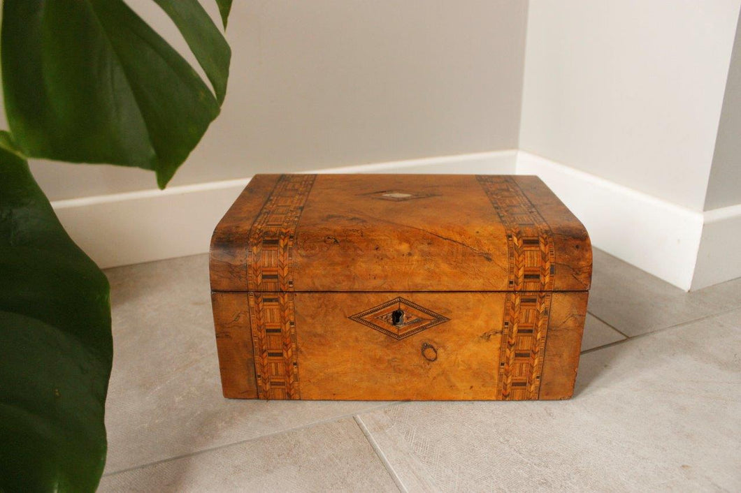 Victorian Walnut Work Box - Tunbridge Ware