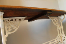 Load image into Gallery viewer, Victorian White Painted Cast Iron and Walnut Topped Table josriches.co.uk
