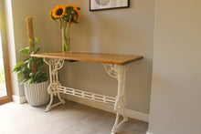 Load image into Gallery viewer, Victorian White Painted Cast Iron and Walnut Topped Table josriches.co.uk
