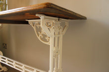 Load image into Gallery viewer, Victorian White Painted Cast Iron and Walnut Topped Table josriches.co.uk
