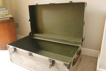 Load image into Gallery viewer, Vintage Aluminium Military Steamer Trunk
