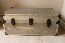 Load image into Gallery viewer, Vintage Aluminium Military Steamer Trunk
