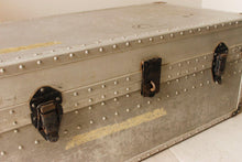 Load image into Gallery viewer, Vintage Aluminium Military Steamer Trunk
