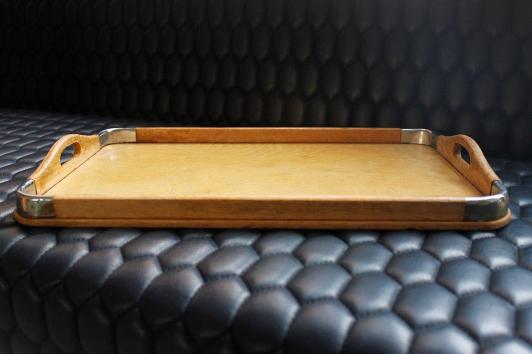 Vintage wood and metal tray _josriches.co.uk