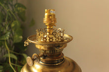 Load image into Gallery viewer, Antique Brass Table Lamp Converted From Oil Lamp
