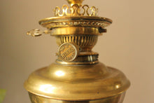 Load image into Gallery viewer, Antique Brass Table Lamp Converted From Oil Lamp
