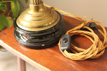 Load image into Gallery viewer, Antique Brass Table Lamp Converted From Oil Lamp
