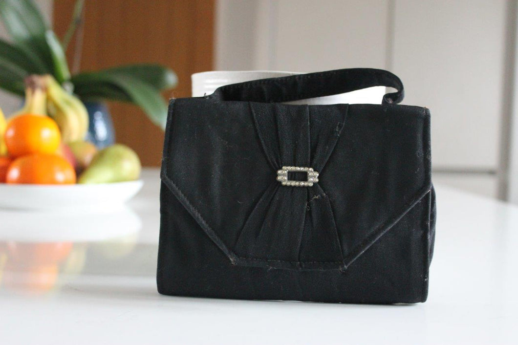 Vintage Black Art Deco Evening Bag