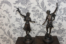 Load image into Gallery viewer, Pair of Victor Rousseau Signed Bronze Classical Statues
