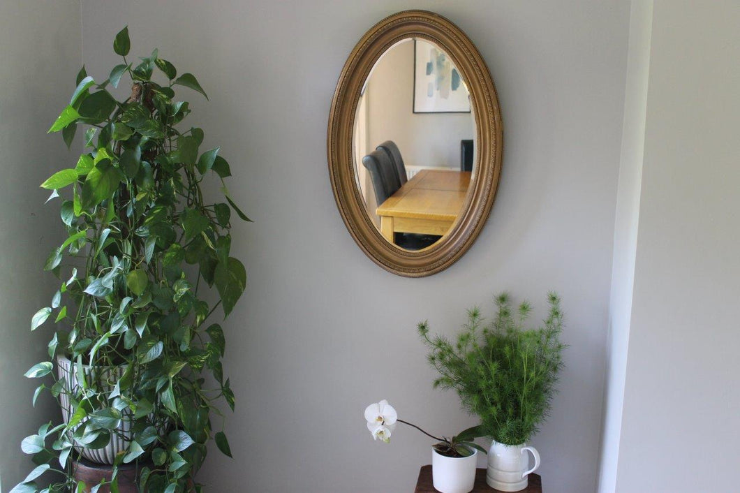 Vintage Gold Oval Mirror