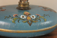 Load image into Gallery viewer, Teal Blue Hand Painted Metal Vintage Bed Warmer
