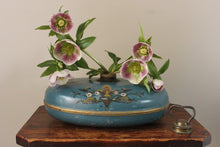 Load image into Gallery viewer, Teal Blue Hand Painted Metal Vintage Bed Warmer
