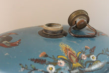 Load image into Gallery viewer, Teal Blue Hand Painted Metal Vintage Bed Warmer
