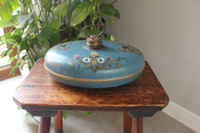 Load image into Gallery viewer, Teal Blue Hand Painted Metal Vintage Bed Warmer
