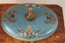 Load image into Gallery viewer, Teal Blue Hand Painted Metal Vintage Bed Warmer
