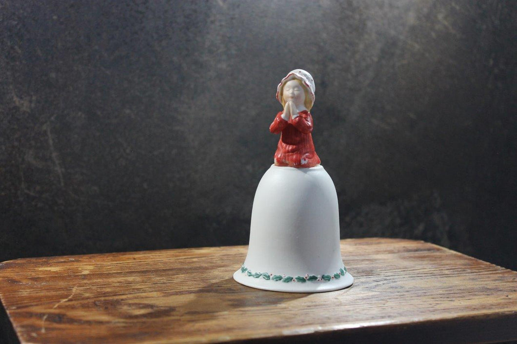 Holly Hobbie 'Christmas Blessing' Bell  Fine Bisque Porcelain