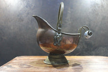 Load image into Gallery viewer, Vintage Copper Plant Pot Holder and Cauldron Jug Duo
