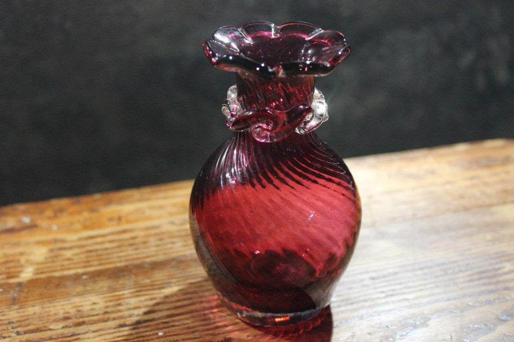 Vintage Cranberry Glass Posy Vase