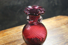 Load image into Gallery viewer, Vintage Cranberry Glass Posy Vase
