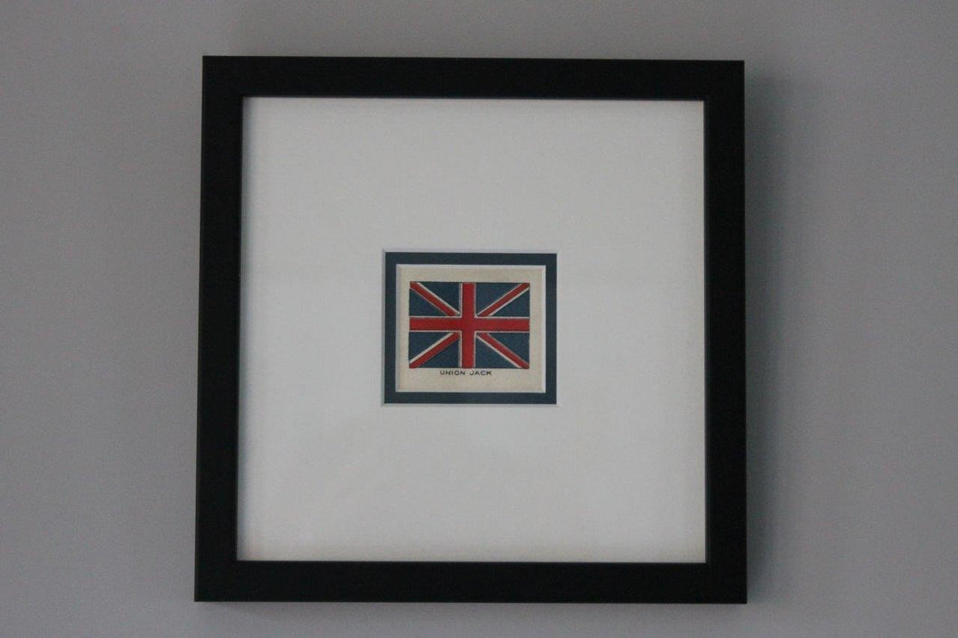 1920s Collectable Silk - Union Jack Flag Silk Landscape -  Framed