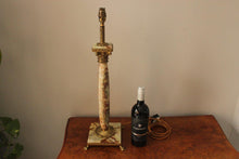 Load image into Gallery viewer, Large Marble and Brass Corinthian Column Lamp
