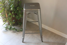 Load image into Gallery viewer, Mid Century Silver Aluminium Industrial Stool
