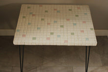 Load image into Gallery viewer, Mid Century Mosaic Table with Hairpin Legs
