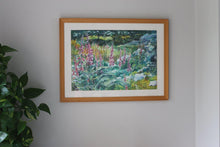 Load image into Gallery viewer, Framed Original Mixed Media Painting &#39;Foxgloves&#39; by Hazel Mason
