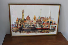 Load image into Gallery viewer, Framed Original Watercolour Painting &#39;Budapest Composite&#39; by Edwin F Mason
