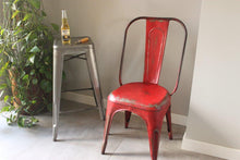 Load image into Gallery viewer, Mid Century Silver Aluminium Industrial Stool
