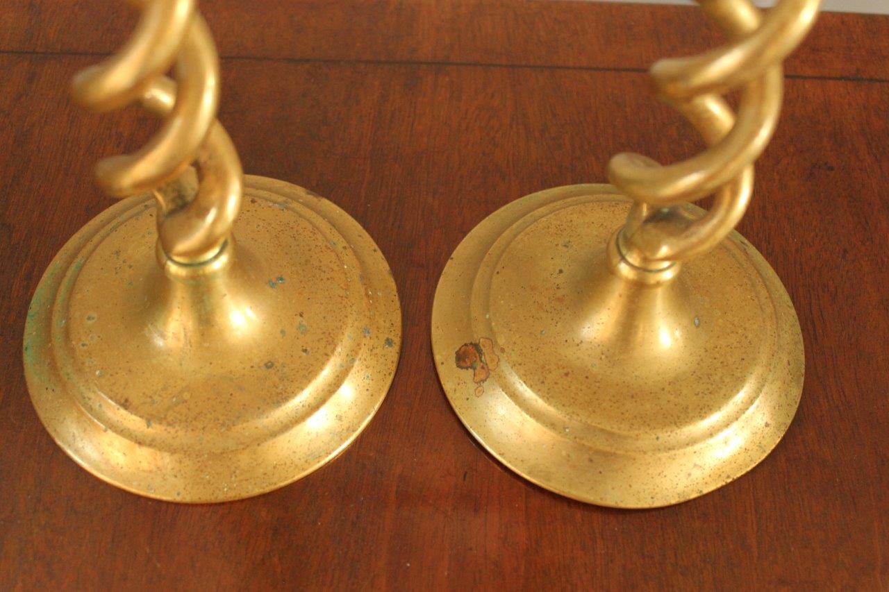 Pair of Brass Open Barley Twist Candlestick Holders – Jo's Riches
