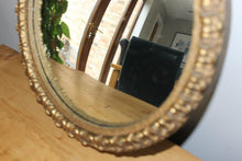 Load image into Gallery viewer, Small Round Gold Vintage Mirror
