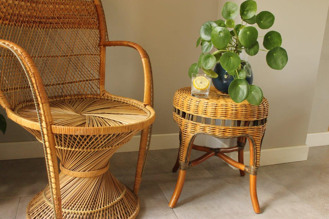 Wicker Round Side Table